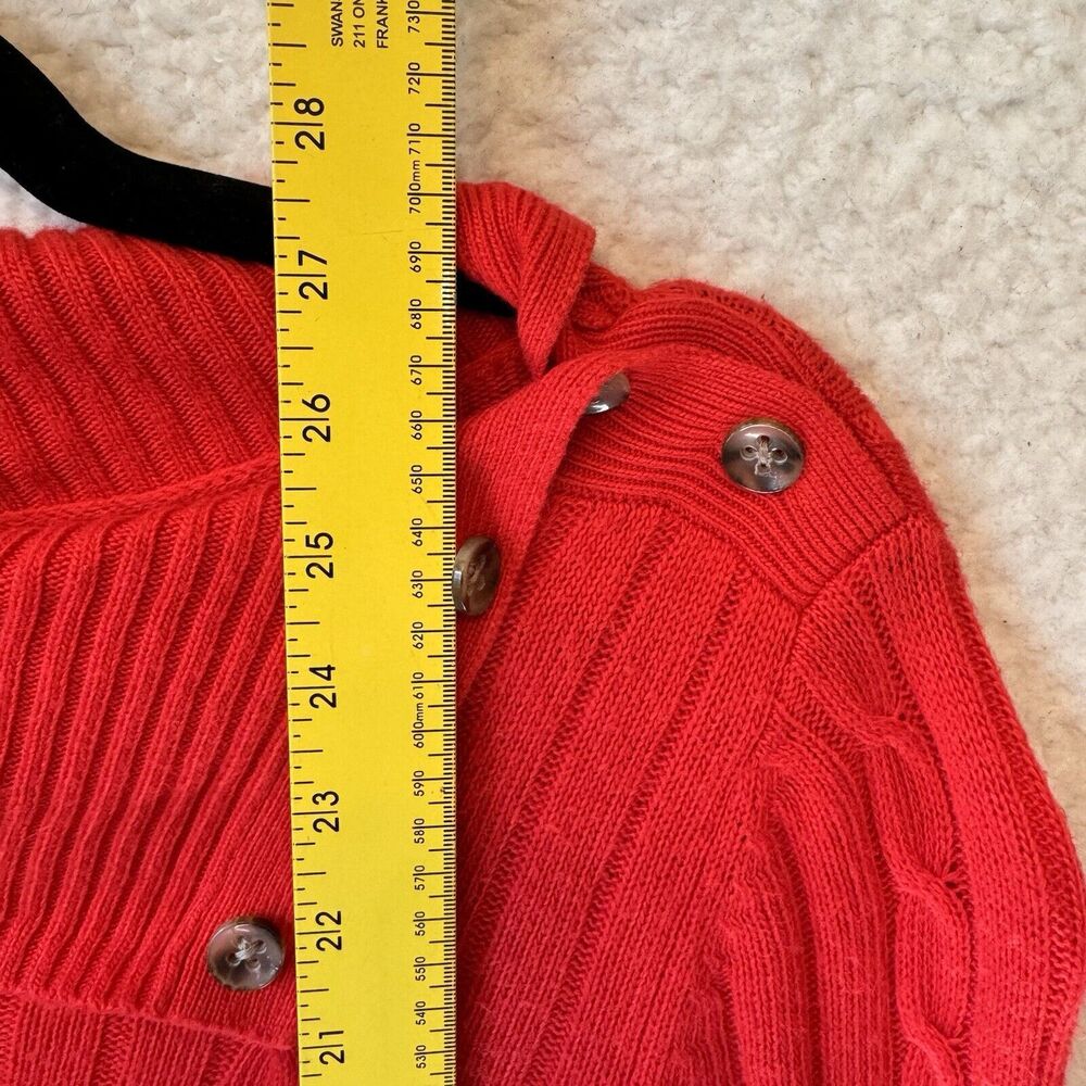 Tommy Hilfiger M Red Cable Knit Viscose Blend Sweater‎ - Picture 8 of 10